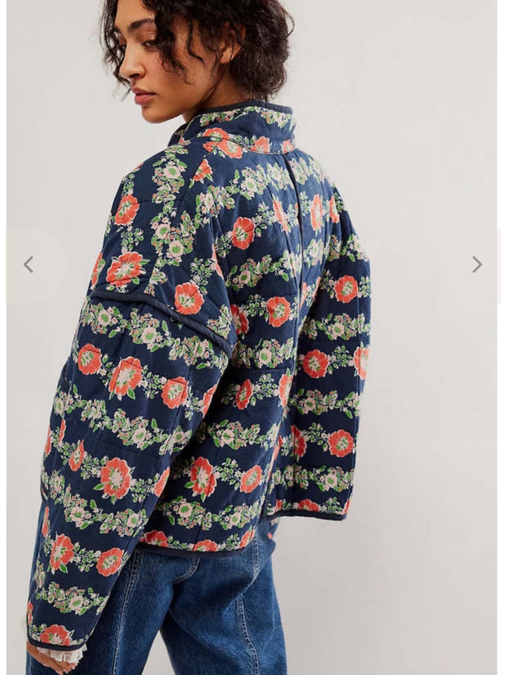Free People Chloe Jacket Floral Quilted Dusk Combo M - Picture 2 of 10